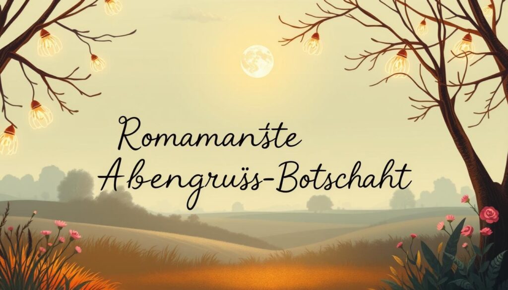 Romantische Abendgruß-Botschaft